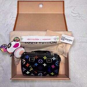 Brand new Louis Vuitton x Murakami black multicolor nano speedy
